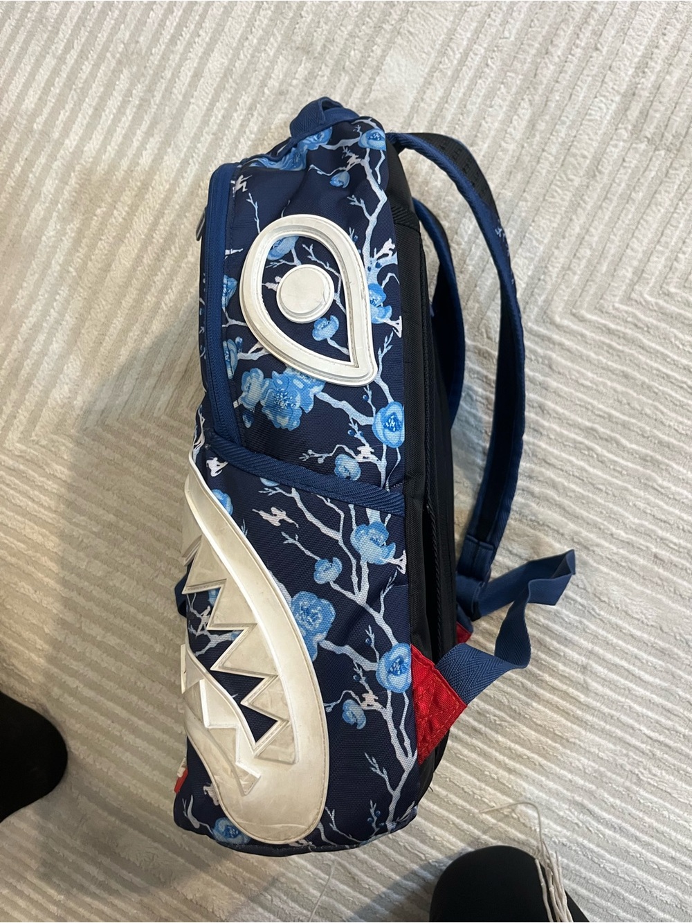 Sprayground Blue Blossom Shark Backpack - Picture 3 of 4
